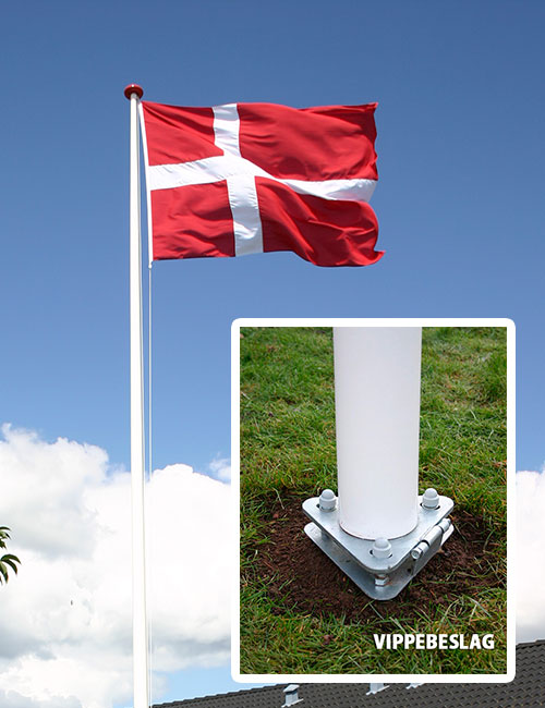 Flagstang med vippebeslag