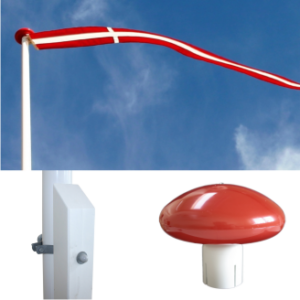 Flagstang med hvid egestøtte