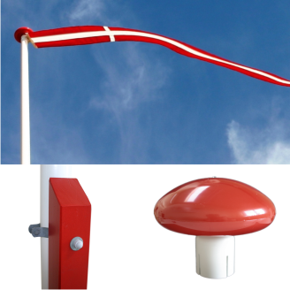 Flagstang med rød egestøtte